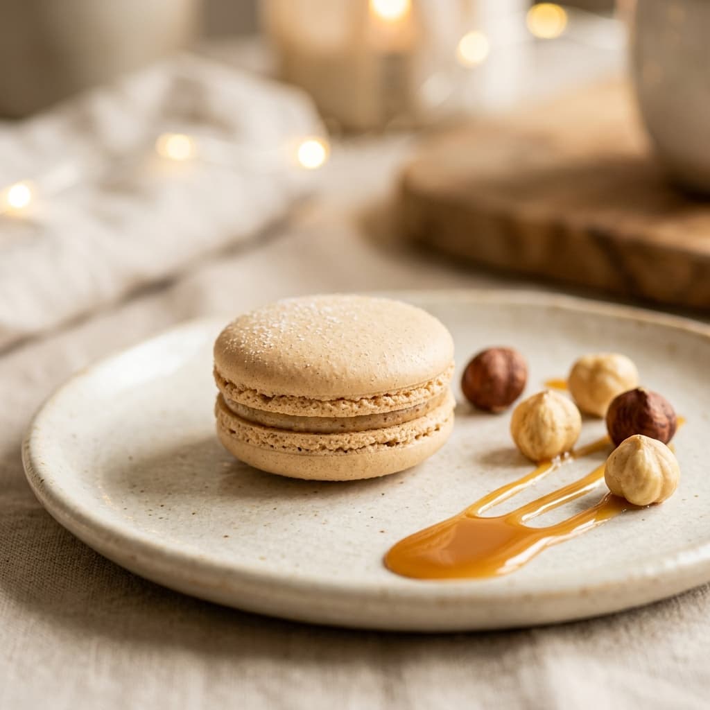 Hazelnut & Caramel Macaron